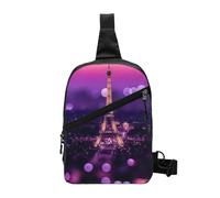 Pink Paris Foldable Sport Sling Bag,Lightweight Crossbody Chest Pack with Multiple Pockets,Water-Resistant Polyester Fabric,Compact Travel Daypack