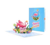 Pink Party Bird 3D Flamingo 3D Pop Up Birthday Card