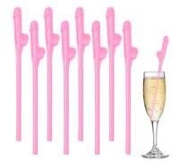 Pink Party Straws,10PCS Hen Party Naughty Drinking Straws Chick,Reusable Straws for Parties, Girls Cocktail Night Novelty Party Accessories for Bar Bachelorette Party Birthday Wedding