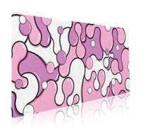 Pink Pastel Purple Mouse Pad XXL Anime Cool Geometric Japanese Extended Desk Mat 90X40 CM Non-Slip Rubber Base Stitched Edge Large Mousepad for Gaming Laptop Computer Desktop 35.4×15.7 Inch