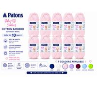 Pink Patons Baby Smiles Cotton Bamboo Yarn 50G Soft Baby Wool