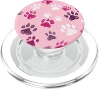 Pink Paw Tracks Sketchy Animal Paws Pattern PopSockets PopGrip for MagSafe
