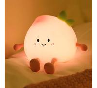 Pink Peach Night Light,Soft Silicone Touch LED Lamp with 3 Dimming Levels & 30 Minute Timer,Rechargeable Portable Bedside Table Lamp,Cute Kids Room Decor,Nursery Nightlight,Gift for Baby Girls Boys
