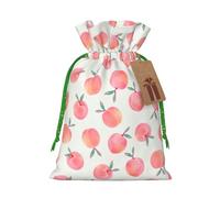 Pink Peach Pattern Print Christmas Bag Holiday Present Sack Xmas For Seasonal Decor Gift Wrapping