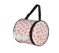 Pink Peach Pattern Print Cylindrical Tissue Holder Bag Upscale 600d Oxford Cloth Travel Tissue Holder,Foldable Portable Toilet Paper Holder.
