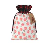 Pink Peach Pattern Print Xmas Drawstring Gift Festive Packaging Christmas Birthday Bags Wrapping Needs