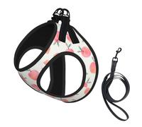 Pink Peach Pattern Printing Dog Summer Harness,Soft Light Puppy Vest,Breathable Pet Harness Reflective For Easy Walking