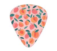 Pink Peach Pattern Seamless Pattern Professional Guitar Picks Set 12 PCS ABS Material Thin Medium Heavy with Storage Box for Guitar Ukulele