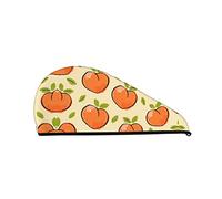 Pink Peach Printed Hair Towel Wrap, Super Absorbent Dry Hair Cap for Women Shower Caps for Gym Salon Bath Shower