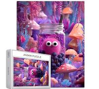 Pink Pearl Milk Tea 1000 Piece Jigsaw Puzzles for Adults Mushroom Garden Background Art Jigsaw Puzzle Challenging Family Activity Games Colorful DIY Craft Puzzle for Home Decor Gifts 20" ×27"