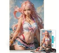 Pink Pearl of Seven Seas 1000 Pieces Jigsaw Puzzles for Adults Mind Puzzle Soft Relax Image Assembly Santa Wish Item (38x52cm)