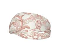 Pink Pearl Ornament Pattern Print Soft Breathable Sweat Absorption Head Band for Game Running Yoga Gym Cycling Basketball