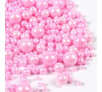 Pink Pearl Sprinkles for Cake Decoration, 100g/3.53oz, Mix Size, Edible Sugar Candy Pearls, Cake Decorating, Cupcake, Cookies, Ice cream Topper, Holiday, Wedding Party,Valentine's Day Supplies