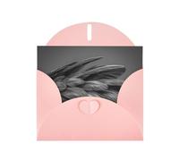Pink Pearlescent Paper Holiday Cards 4"x6" MSRHIUEF Black feathered panda Printing Greeting Cards for Christmas, Birthday, Wedding Anniversary & Party Invitations