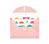 Pink Pearlescent Paper Holiday Cards 4"x6" YYHHAOFA Colorful human world Pattern Greeting Cards for Christmas, Birthday, Wedding Anniversary & Party Invitations