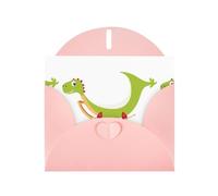 Pink Pearlescent Paper Holiday Cards 4"x6" YYHHAOFA Cool dinosaur cradle Pattern Greeting Cards for Christmas, Birthday, Wedding Anniversary & Party Invitations
