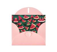 Pink Pearlescent Paper Holiday Cards 4"x6" YYHHAOFA Dream Watermelon Pattern Greeting Cards for Christmas, Birthday, Wedding Anniversary & Party Invitations