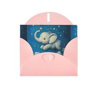 Pink Pearlescent Paper Holiday Cards 4"x6" YYHHAOFA Elephant Sky Park Pattern Greeting Cards for Christmas, Birthday, Wedding Anniversary & Party Invitations
