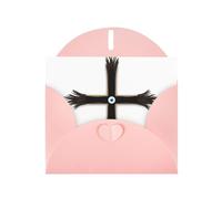 Pink Pearlescent Paper Holiday Cards 4"x6" YYHHAOFA Eyes behind the cross Pattern Greeting Cards for Christmas, Birthday, Wedding Anniversary & Party Invitations