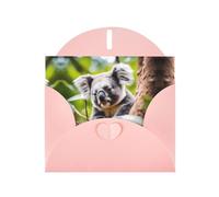 Pink Pearlescent Paper Holiday Cards 4"x6" YYHHAOFA Happy Cute koala Pattern Greeting Cards for Christmas, Birthday, Wedding Anniversary & Party Invitations