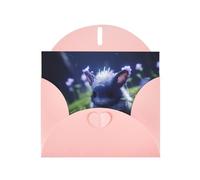 Pink Pearlescent Paper Holiday Cards 4"x6" YYHHAOFA Moonlight Jade Rabbit Pattern Greeting Cards for Christmas, Birthday, Wedding Anniversary & Party Invitations