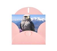Pink Pearlescent Paper Holiday Cards 4"x6" YYHHAOFA Mountain Top Falcon Pattern Greeting Cards for Christmas, Birthday, Wedding Anniversary & Party Invitations