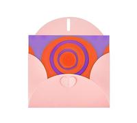 Pink Pearlescent Paper Holiday Cards 4"x6" YYHHAOFA Orange circle centre Pattern Greeting Cards for Christmas, Birthday, Wedding Anniversary & Party Invitations