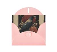 Pink Pearlescent Paper Holiday Cards 4"x6" YYHHAOFA Rose Crow Pattern Greeting Cards for Christmas, Birthday, Wedding Anniversary & Party Invitations