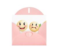 Pink Pearlescent Paper Holiday Cards 4"x6" YYHHAOFA Shy Smile Pattern Greeting Cards for Christmas, Birthday, Wedding Anniversary & Party Invitations