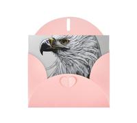Pink Pearlescent Paper Holiday Cards 4"x6" YYHHAOFA Sketching an eagle Pattern Greeting Cards for Christmas, Birthday, Wedding Anniversary & Party Invitations