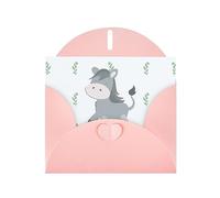 Pink Pearlescent Paper Holiday Cards 4"x6" YYHHAOFA smiling donkey Pattern Greeting Cards for Christmas, Birthday, Wedding Anniversary & Party Invitations