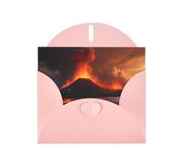 Pink Pearlescent Paper Holiday Cards 4"x6" YYHHAOFA The erupting Kilauea volcano Pattern Greeting Cards for Christmas, Birthday, Wedding Anniversary & Party Invitations