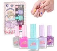 Pink Peel-Off Nail Polish Set, 5 Non-Toxic Colors, Quick Dry, No UV, DIY Nail Art Gift for Girls