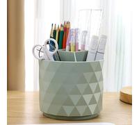 Pink Pen Holder for Desk,360 Rotating Pencil Pen Holders,Desks Pattern Pen Case for School Home, 5 Compartments Cute Desk Accessories for Student Term Begins