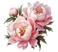Pink Peony Flower PVC Vinyl Car Decals Stickers Waterproof Self-Adhesive Decals for Cars, Laptops, Trucks, Motorcycles Wall Window Luggage Scratch Cover Door Decor Sticker