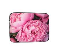 Pink Peony Laptop Bag 13 inch Business Briefcase Gifts for Men Women Water Resistant Laptop Sleeve Carry On Laptop Case Shockproof Protective Computer Bag Notebook Case