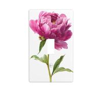 Pink Peony Light Switch Cover Decorative Single Toggle 1 Gang Wall Plate for Kitchen Farmhouse Bedroom Bathroom Art Decor
