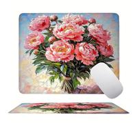 Pink Peony Mouse Mat 20 x 15 cm Ultra Thin, with Stitched Edges Office Mouse Pad, Non-Slip Rubber Base, Waterproof & Washable, Home Desk Accessories, Aesthetic with Design Mousepad 200x150mm s0z-4