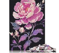 Pink Peony Puzzle 1000 Pieces Jigsaws Wood Puzzles Jigsaw Puzzles for Adults Educational Game Challenge Toy 1000pcs (75x50cm)
