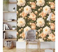 Pink Peony Wallpaper Self-Adhesive 0.4×3 m 3D Flowers Bird Matte Contact Paper Removable Thicken Waterproof Peel and Stick Wall Paper for Home Wall Decoration Furniture Renovation