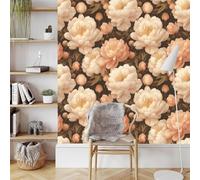 Pink Peony Wallpaper Self-Adhesive 0.52×10 m 3D Flowers Bird Matte Contact Paper Removable Thicken Waterproof Peel and Stick Wall Paper for Home Wall Decoration Furniture Renovation