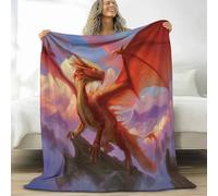 Pink Personalised Baby Blanket for Boys Girls Kids, 51 × 60 inch Soft Cozy Fluffy Fuzzy Flannel Blankets - Small Single Size Fantasy Animal Dragon Pattern Printed Throw Blanket for Teen