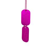 Pink Personalised ID Dog Tag Army Pair Set with Pink Chains (Made to Order)