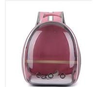 (Pink) Pet Cat Parrot Bird Carrier Travel Breathable Transparent Space Capsule Backpack