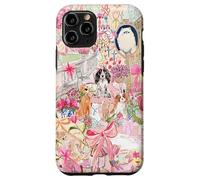 Pink Pet Garden Collage Cute Puppy Cat Bow Floral Aesthetic Case for iPhone 11 Pro