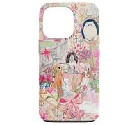 Pink Pet Garden Collage Cute Puppy Cat Bow Floral Aesthetic Case for iPhone 13 Pro