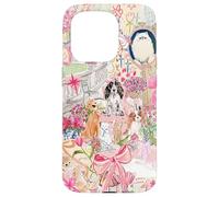 Pink Pet Garden Collage Cute Puppy Cat Bow Floral Aesthetic Case for iPhone 15 Pro