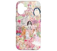 Pink Pet Garden Collage Cute Puppy Cat Bow Floral Aesthetic Case for iPhone 16
