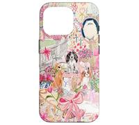 Pink Pet Garden Collage Cute Puppy Cat Bow Floral Aesthetic Case for iPhone 16 Pro