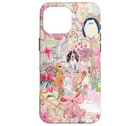 Pink Pet Garden Collage Cute Puppy Cat Bow Floral Aesthetic Case for iPhone 16 Pro Max